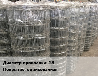Сетка шарнирная 2.5 оцинкованная, м2 цена от 131.72 сом / м2, где купить, условия доставки в Оше и Ошской области